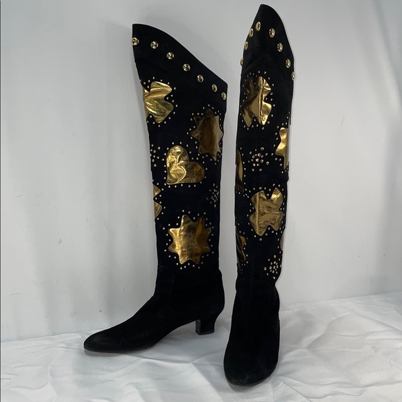 VINTAGE CHRISTIAN LACROIX PIRATE OVER THE KNEE BOOTS FTL-03-034 - Picture 9 of 12